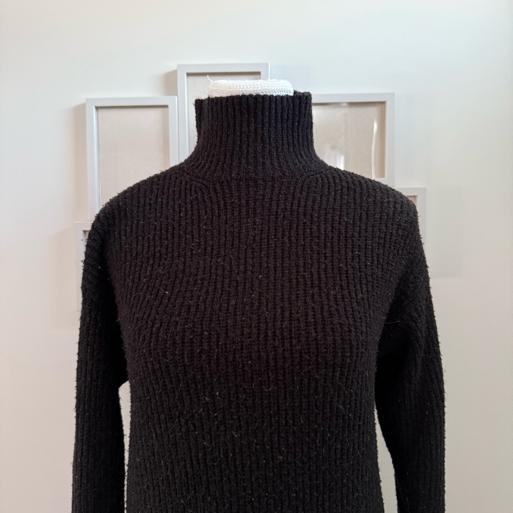 Garage | women's xsmall Black Long Sleeve mini sweater Dress - Picture 3 of 6